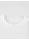 Baskılı Oversize Bisiklet Yaka T-shirt - Beyaz