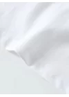 Baskılı Oversize Bisiklet Yaka T-shirt - Beyaz