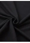 Baskılı Oversize Bisiklet Yaka T-shirt - Siyah