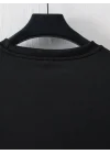 Baskılı Oversize Bisiklet Yaka T-shirt - Siyah