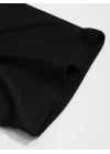 Baskılı Oversize Bisiklet Yaka T-shirt - Siyah