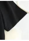 Baskılı Oversize Bisiklet Yaka T-shirt - Siyah