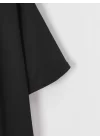 Baskılı Oversize Bisiklet Yaka T-shirt - Siyah