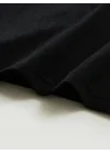Baskılı Oversize Bisiklet Yaka T-shirt - Siyah