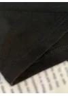 Baskılı Oversize Bisiklet Yaka T-shirt - Siyah