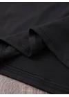 Baskılı Oversize Bisiklet Yaka T-shirt - Siyah