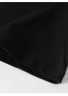 Baskılı Oversize Bisiklet Yaka T-shirt - Siyah