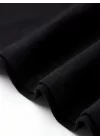 Baskılı Oversize Bisiklet Yaka T-shirt - Siyah