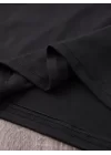 Baskılı Oversize Bisiklet Yaka T-shirt - Siyah