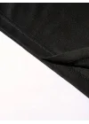 Baskılı Oversize Bisiklet Yaka T-shirt - Siyah