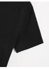 Baskılı Oversize Bisiklet Yaka T-shirt - Siyah