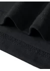 Baskılı Oversize Bisiklet Yaka T-shirt - Siyah