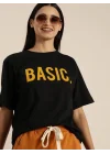 Baskılı T-shirt - Siyah