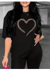 Baskılı T-shirt - Siyah