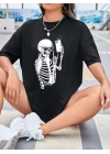 Baskılı T-shirt - Siyah