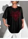 Baskılı T-shirt - Siyah