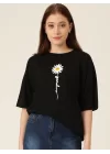 Baskılı T-shirt - Siyah