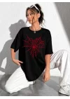 Baskılı T-shirt - Siyah
