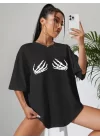 Baskılı T-shirt - Siyah