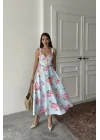 Pembe İnce Kemer Detaylı Elbise