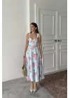 Pembe İnce Kemer Detaylı Elbise