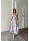 Pembe İnce Kemer Detaylı Elbise