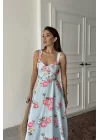Pembe İnce Kemer Detaylı Elbise