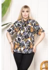 Bebe Yaka Püskül Detaylı Bluz - Desenli