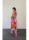Renkli Batik Desenli Elbise