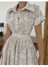 Bej Gömlek Ve Etek Takım