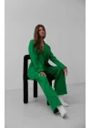 Bel Katlamalı Pantolon Blazer Ceket Takım