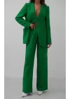 Bel Katlamalı Pantolon Blazer Ceket Takım