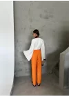 BEL LASTİK DETAYLI MODAL KUMAŞ PANTOLON - Orange