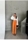 BEL LASTİK DETAYLI MODAL KUMAŞ PANTOLON - Orange