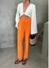 BEL LASTİK DETAYLI MODAL KUMAŞ PANTOLON - Orange