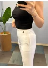 Bel Lasti̇kli̇ Düğmeli̇ Pantolon