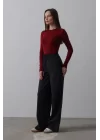 Beli Lastikli Bol Paça Pantolon - Antrasit