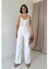 Siyah Bağcıklı Brode Bluz
