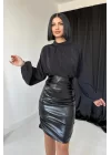 Siyah Deri Elbise
