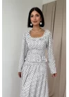 Kırmızı Puantiye Desenli Volanlı Elbise