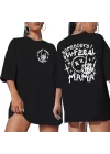 Bisiklet Yaka Baskılı T-shirt - Siyah