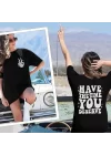 Bisiklet Yaka Kısa Kol Baskılı T-shirt - Siyah