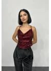 Gold Askılı Degaje Bluz