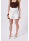 Büzgü Detay Mini Etek