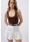 Büzgü Detay Mini Etek
