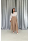 Siyah Uzun Pileli Etek
