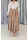 Siyah Uzun Pileli Etek