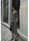 Candy Çizgili Straight Fit Pantolon Takım 9705-015