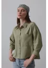 Cepli Kısa Kesim Gömlek - Haki