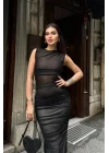 Cindy Transparan Tül Elbise 2683-8